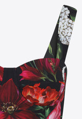 Floral Print Sleeveless Midi Dress