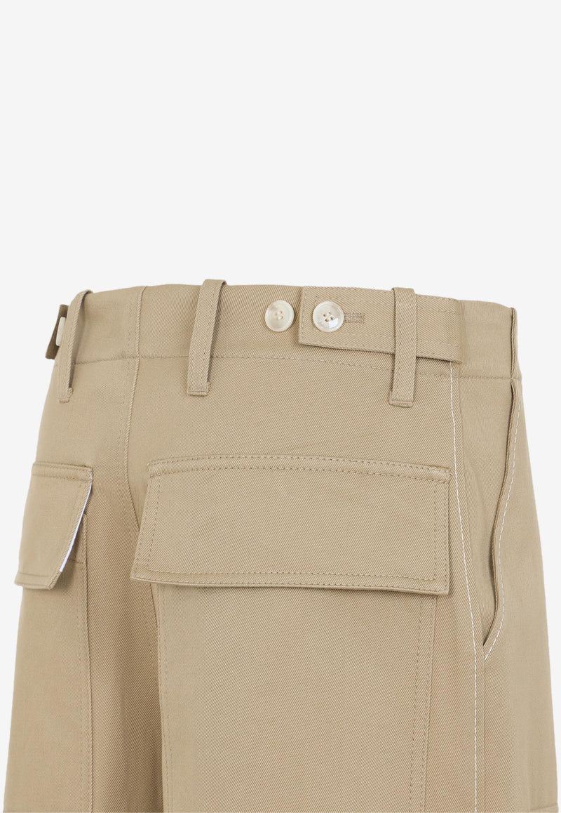 Rose-Embroidered Wide-Leg Pants