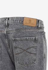 Washed-Out Turn-Up Jeans