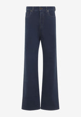 Logo-Embroidered Flared Jeans