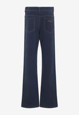 Logo-Embroidered Flared Jeans