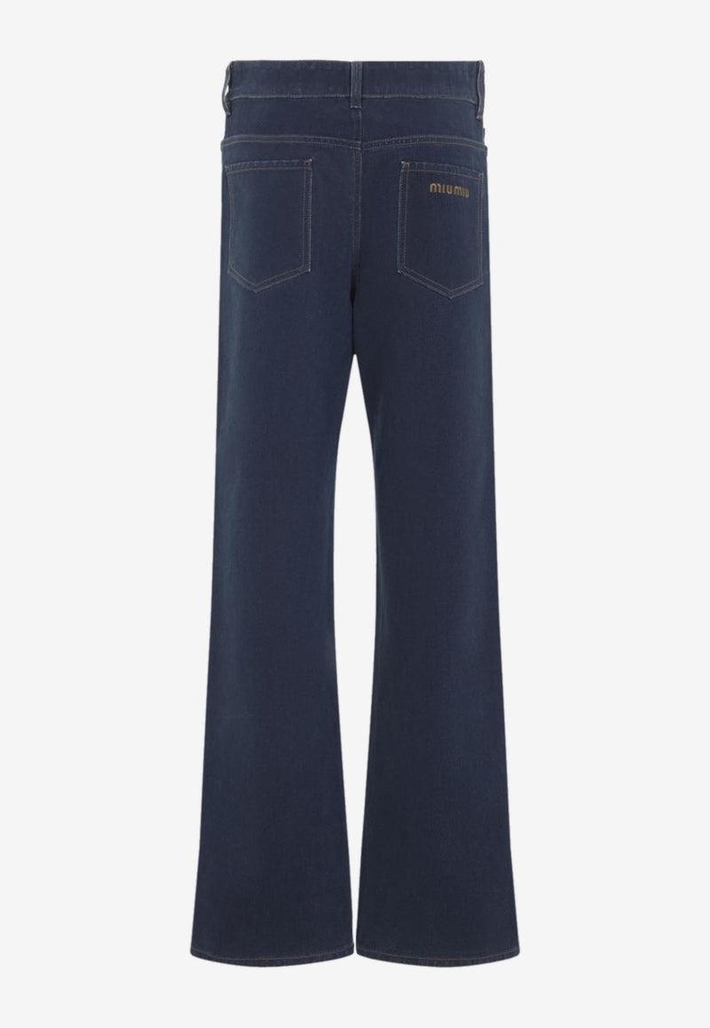 Logo-Embroidered Flared Jeans