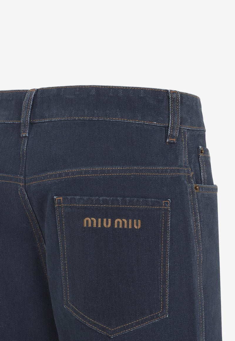 Logo-Embroidered Flared Jeans