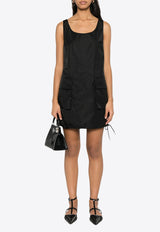 Prada Re-Nylon Sleeveless Mini-Dress Black 230732SOOO1WQ8_F0002
