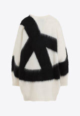 Peace Symbol Mini Dress in Brushed Mohair