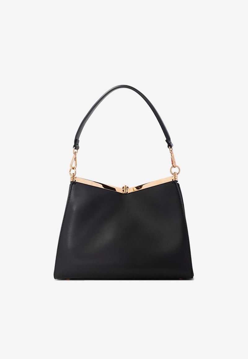 Medium Vela Leather Shoulder Bag