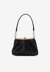 Small Vela Woven Leather Shoulder Bag