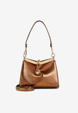 Mini Vela Laminated Leather Shoulder Bag