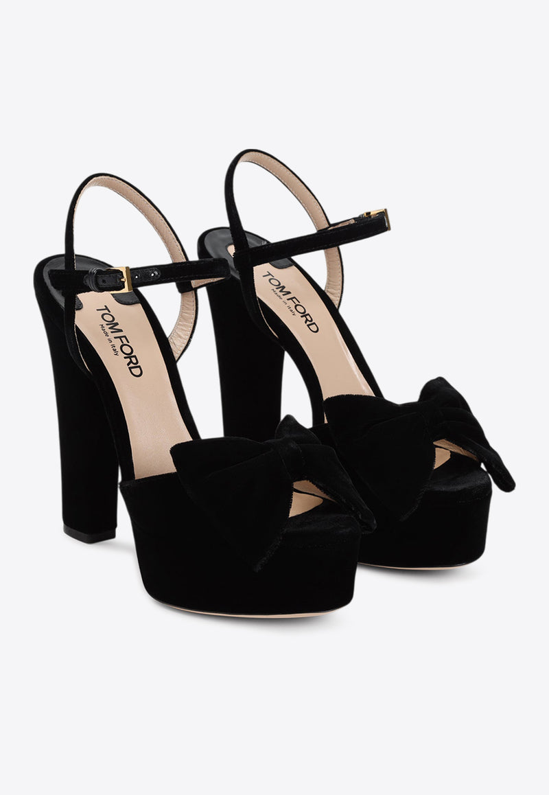 Brigitte 130 Velvet Platform Sandals