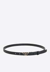 Triangle Logo Saffiano Leather Belt