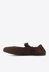 Logo Suede Ballet Flats