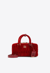 Velvet Logo Top Handle Bag