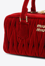 Velvet Logo Top Handle Bag
