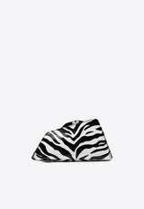 The Attico 8.30PM Oversized Clutch Bag in Zebra Print Leather Monochrome 231WAH01EL020/P_ATTIC-020