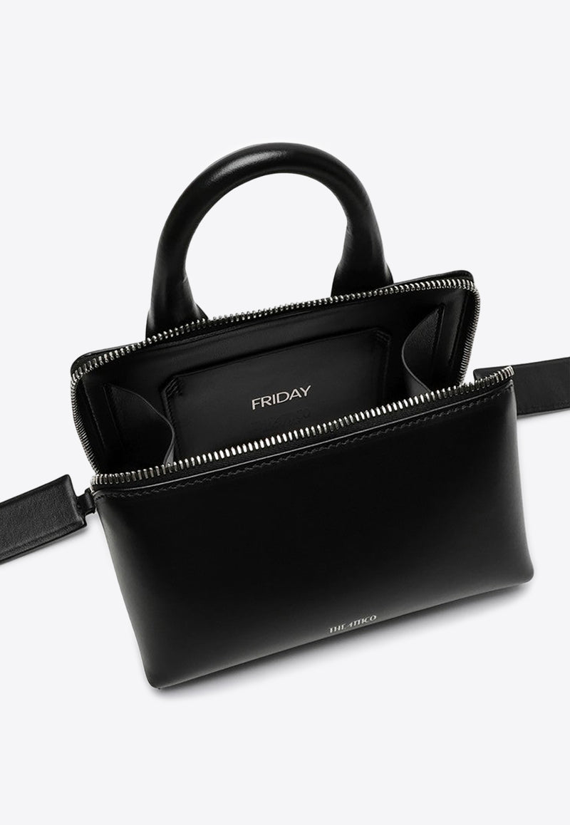 The Attico Mini Friday Leather Crossbody Bag Black 231WAH02BLACK