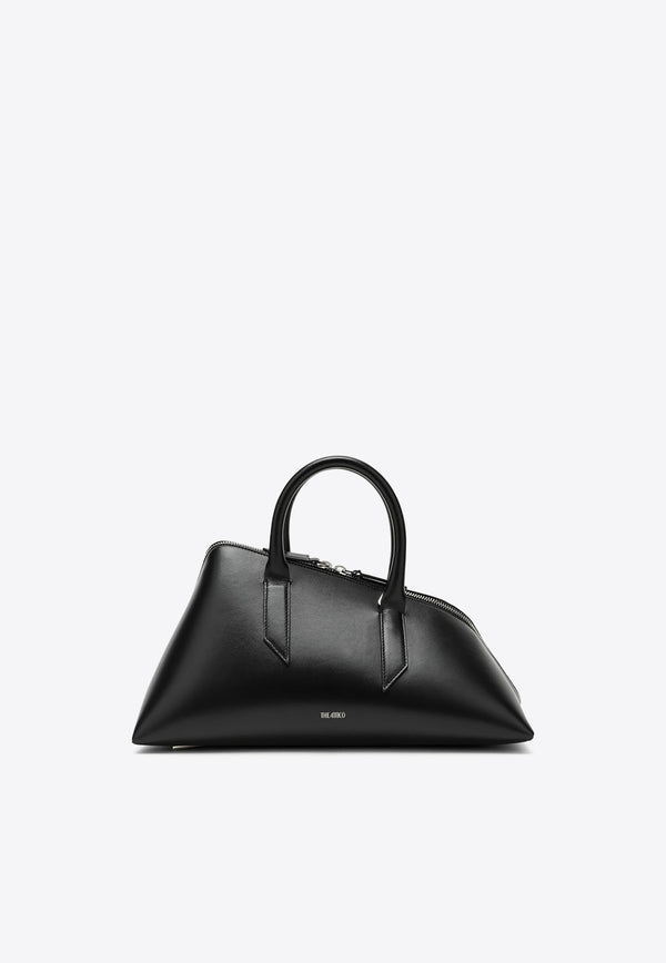 The Attico 24H Geometric Top Handle Bag in Calf Leather Black 231WAH35L019/N_ATTIC-100