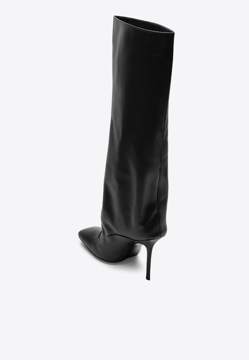 The Attico Sienna 105 Knee-High Boots in Calf Leather Black 231WS507L019/P_ATTIC-100