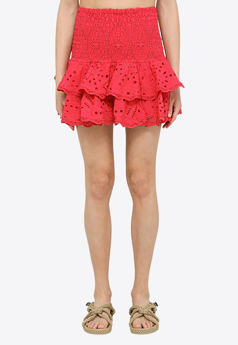 Charo Ruiz Noa Embroidered Mini Skirt 233400CO/M_CHARU-FF Pink