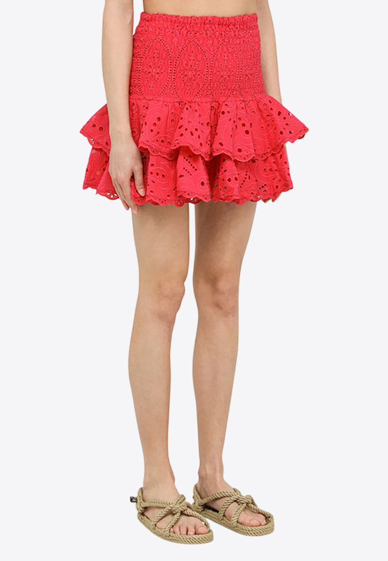 Charo Ruiz Noa Embroidered Mini Skirt 233400CO/M_CHARU-FF Pink