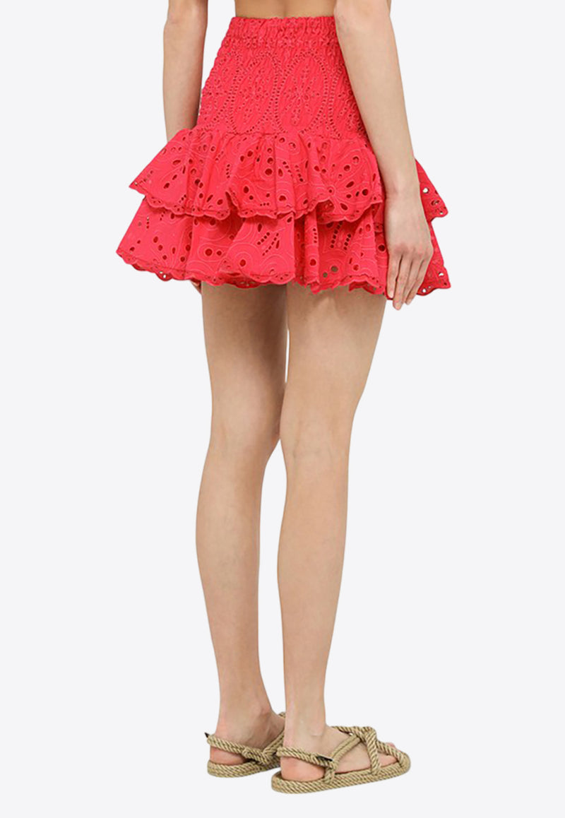 Charo Ruiz Noa Embroidered Mini Skirt 233400CO/M_CHARU-FF Pink