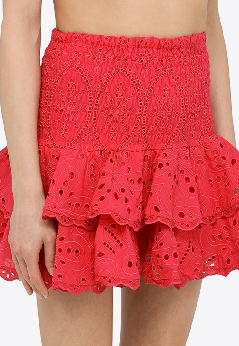 Charo Ruiz Noa Embroidered Mini Skirt 233400CO/M_CHARU-FF Pink