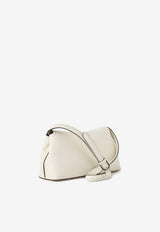 Toteme T-Lock Grained Leather Clutch Bag White 234-WLGBG423-LE0030WHITE