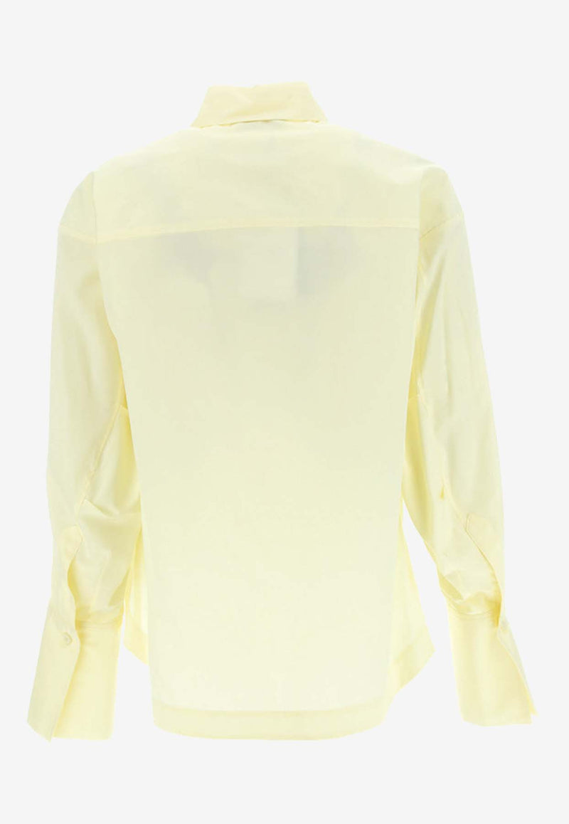 The Attico Eliza Asymmetrical Shirt Yellow 236WCH14_C069_496