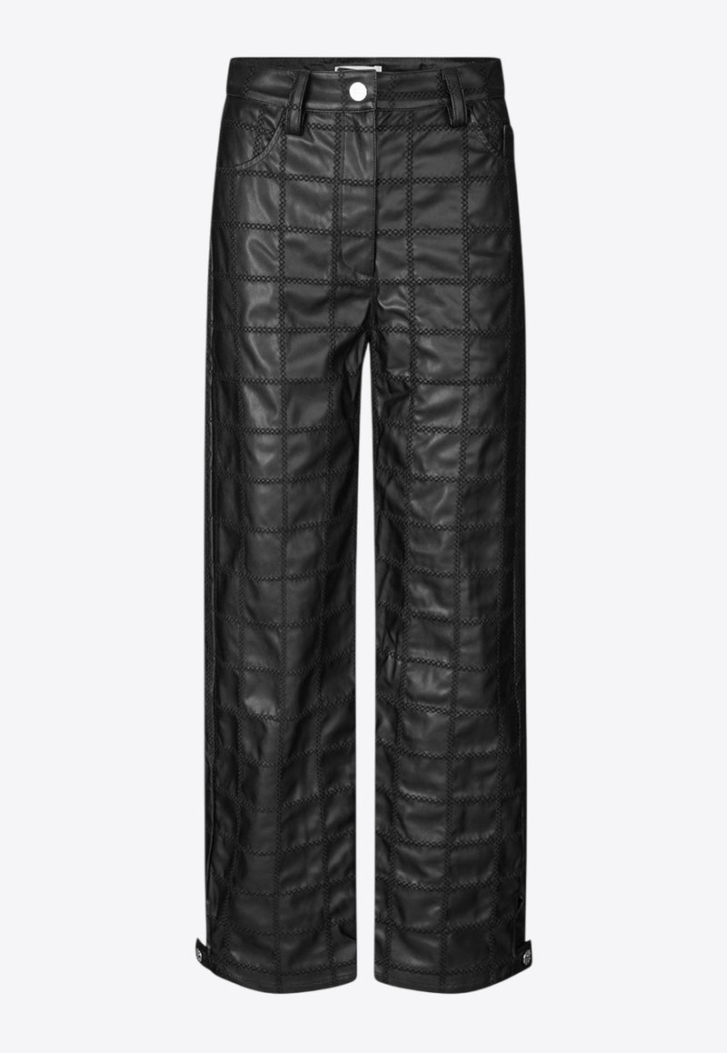 Baum und Pferdgarten Nikita Faux-Leather Patterned Pants Black 23770BLACK