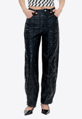 Baum und Pferdgarten Nikita Faux-Leather Patterned Pants Black 23770BLACK