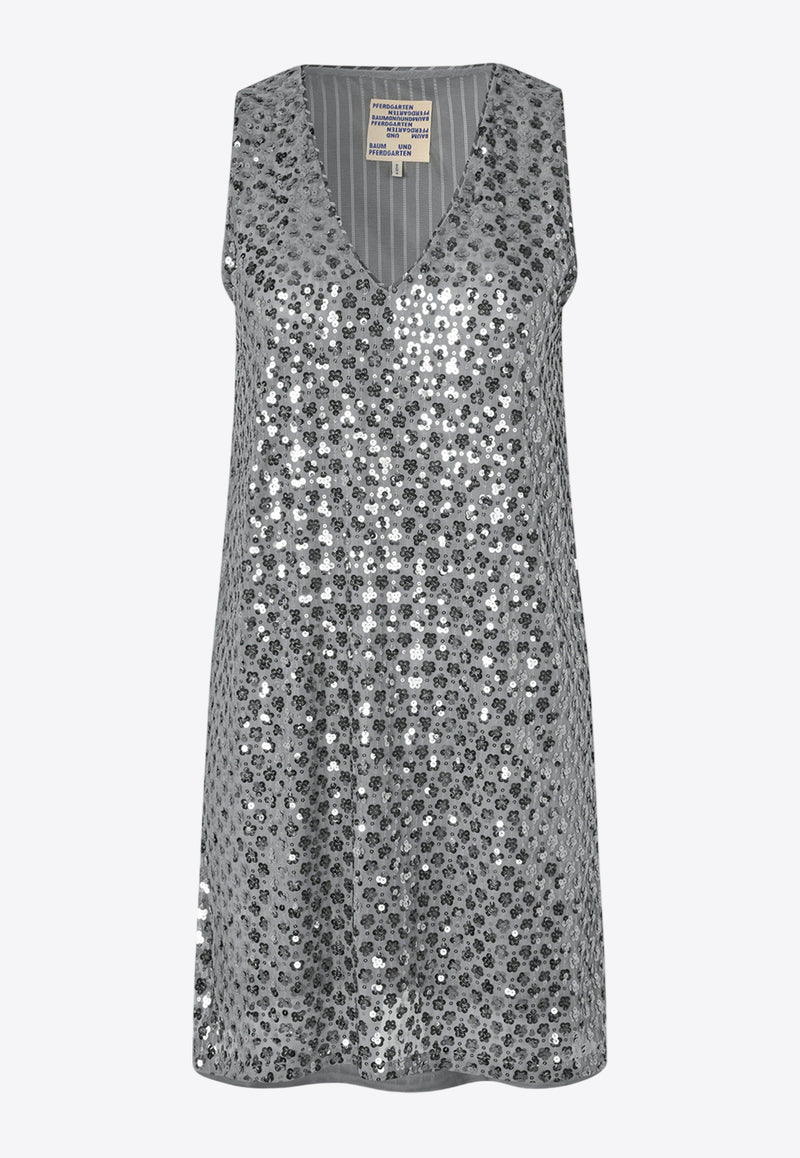 Baum und Pferdgarten Jolietta Sequined Mini Dress Silver 23850SILVER