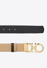 Ferragamo Gancini Reversible Leather Belt Beige 23A564 DONNA H 35 674546 NATURAL