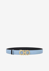 Salvatore Ferragamo Gancini Reversible Grained Leather Belt Sky Blue 23A564 DONNA H 35 775457 SKY BLUE