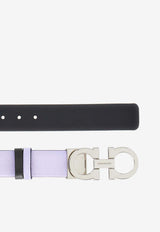 Salvatore Ferragamo Gancini Reversible Grained Leather Belt Lavender 23A565 DONNA H 25 775474 NEW LAVANDER