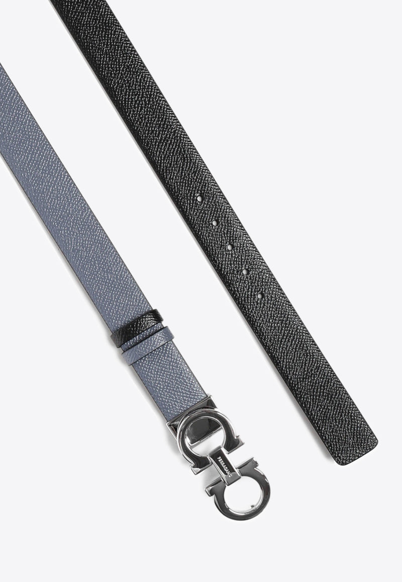 Ferragamo Gancini Reversible Leather Belt Graphite 23A565 DONNA H 25 786259 GRAPHITE