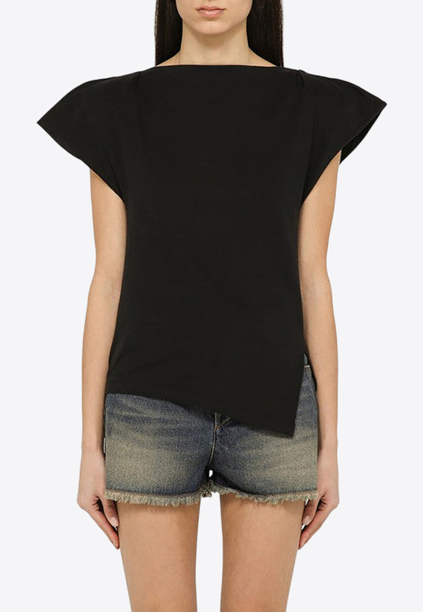 Isabel Marant Padded Asymmetrical T-shirt 23ATS0097FAA1N41I/O_ISAMA-01BK