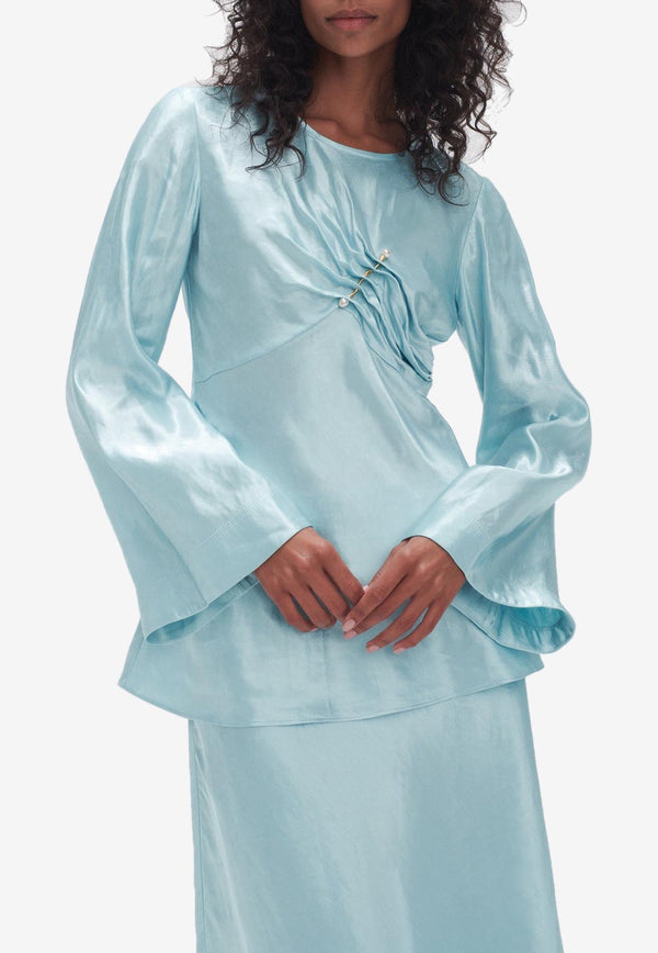 Aje Moonglade Long-Sleeved Top Blue 23AW1209BLUE