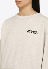 Isabel Marant Logo-Printed Crewneck Sweatshirt 23ESW0054FAA2M41I/O_ISAMA-23EC