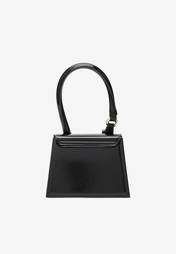 Jacquemus Medium Chiquito Glossy Leather Shoulder Bag Black 23HBAW00327AC18A01/R_JACQM-990