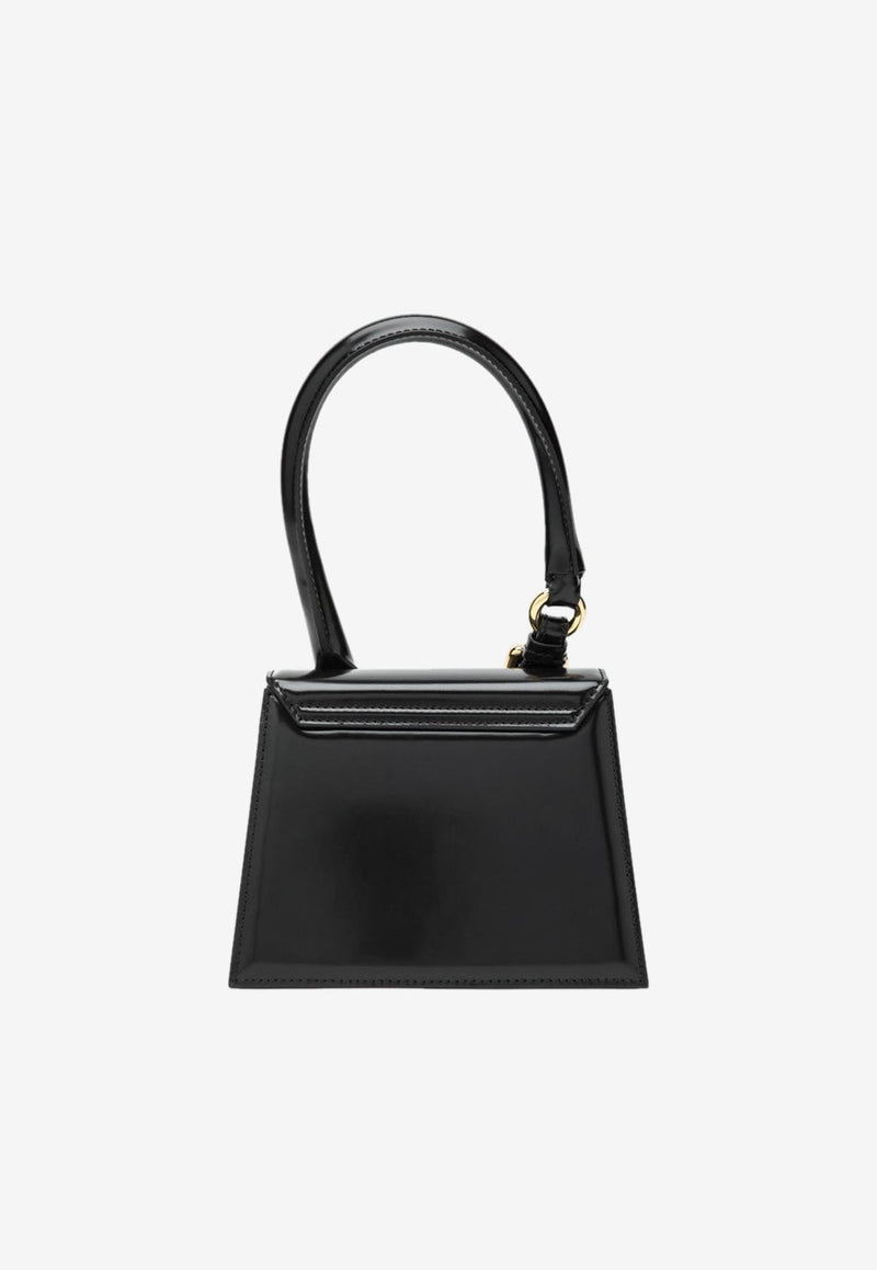Jacquemus Medium Chiquito Glossy Leather Shoulder Bag Black 23HBAW00327AC18A01/R_JACQM-990