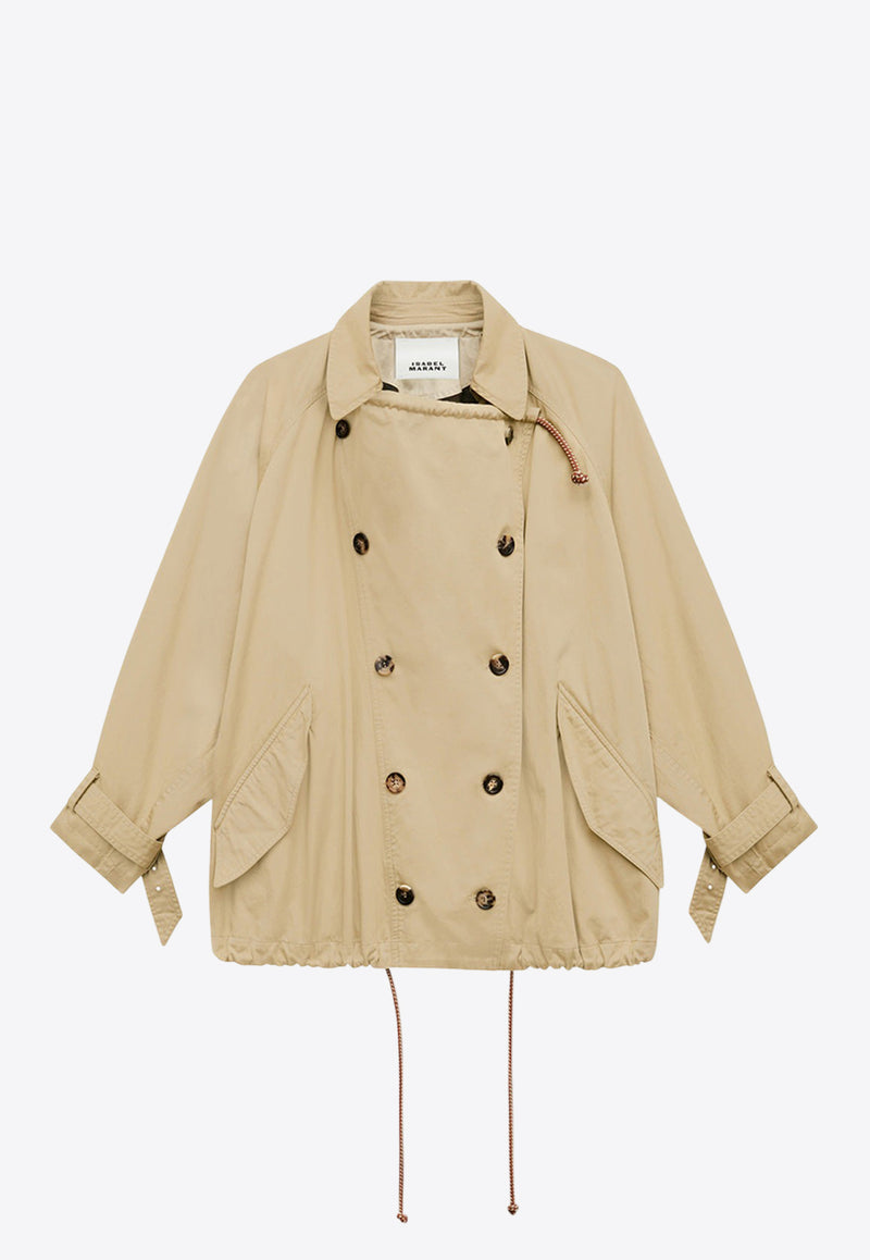 Isabel Marant Dusika Short Trench Coat 23HMA0179FB-A4C08IBEIGE