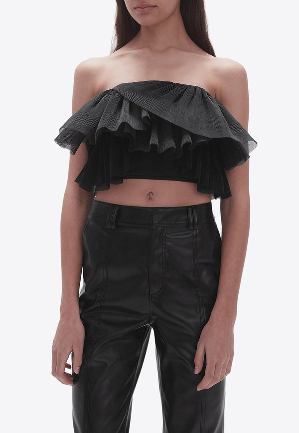 Aje Elsie Pleated Strapless Top 23SS1362BLACK