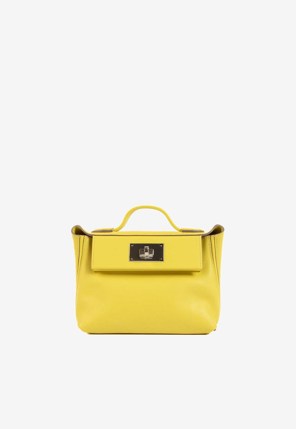 Hermès 24/24 21 in Lime Swift Leather with Palladium Hardware