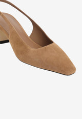 Stassi 50 Slingback Suede Pumps