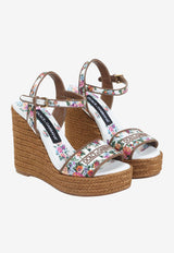 Lolita 90 Embroidered Wedge Sandals