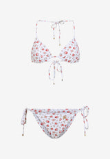 Small Rose-Print Triangle Bikini