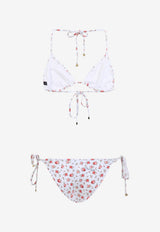 Small Rose-Print Triangle Bikini