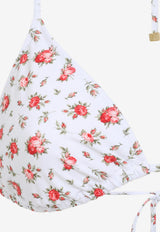 Small Rose-Print Triangle Bikini