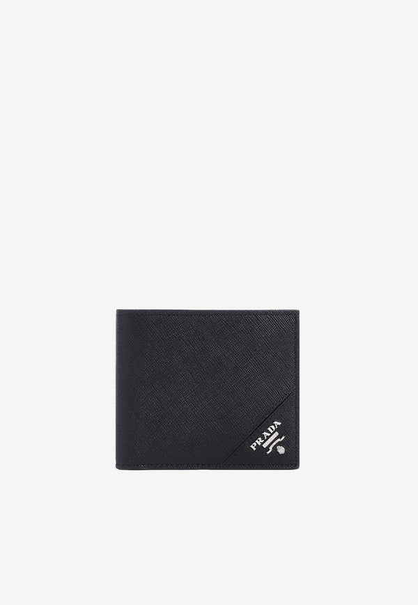 Logo-Plaque Bi-Fold Leather Wallet