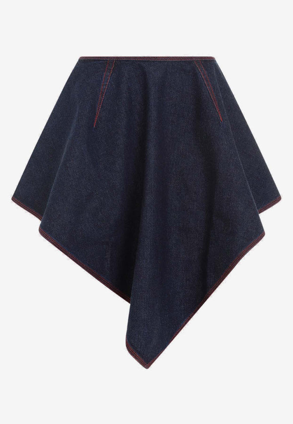 Asymmetric Mini Denim Skirt