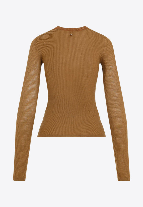 Wool Knitted Long-Sleeved Top
